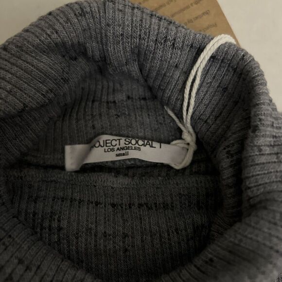 Project Social T 6699-145 Womens Sz S Slate Gray Poppy L/S Turtle Neck Sweater - Picture 8 of 10